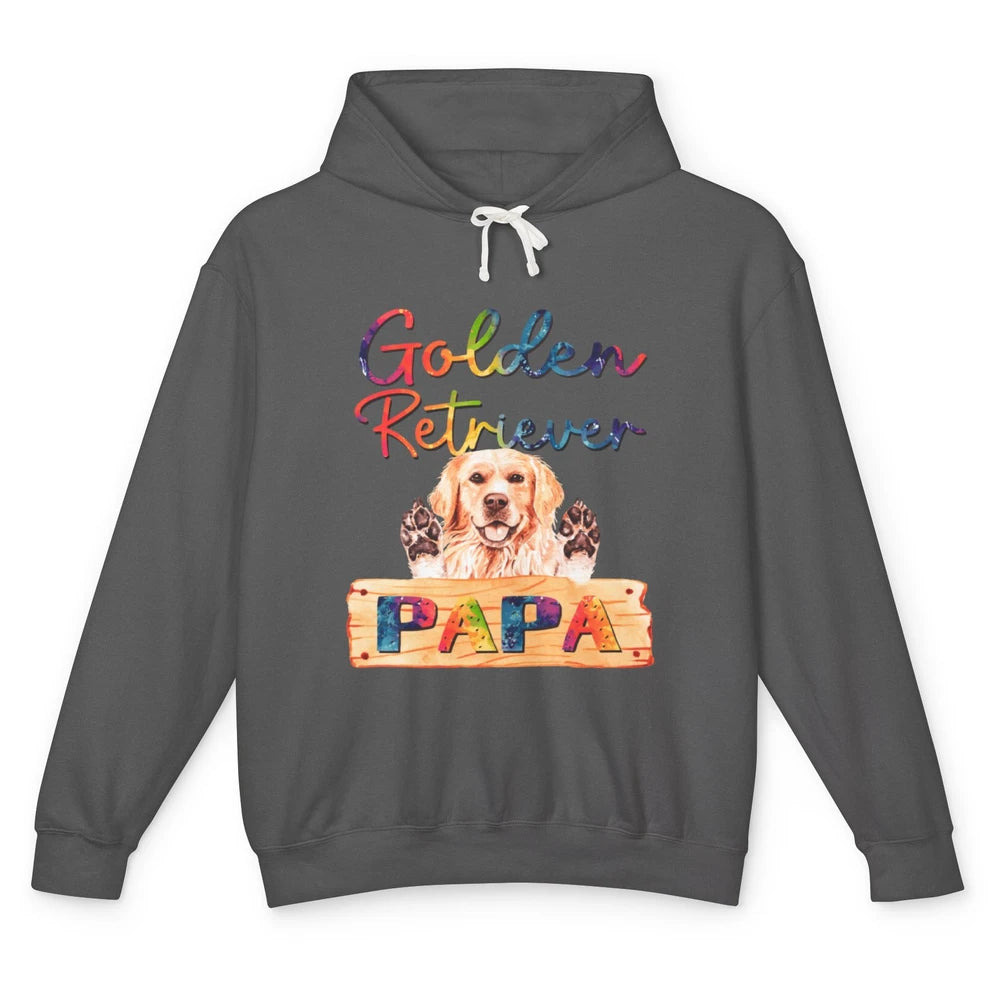 Colorful Golden Retriever Dog Papa Cute Puppy Father Dad Unisex Lightweight Hoodie