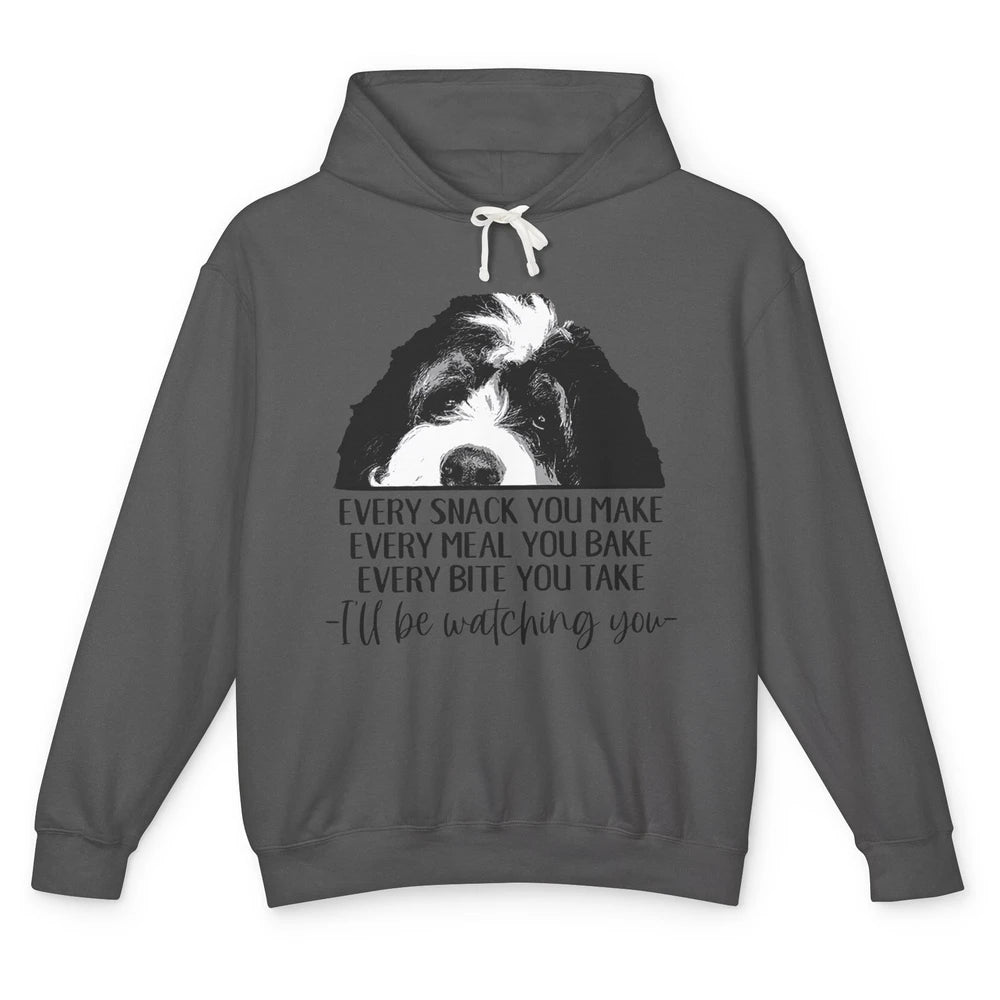 Bernedoodle I'll Be Watching You Bernedoodle Dog Lovers Gift Unisex Lightweight Hoodie