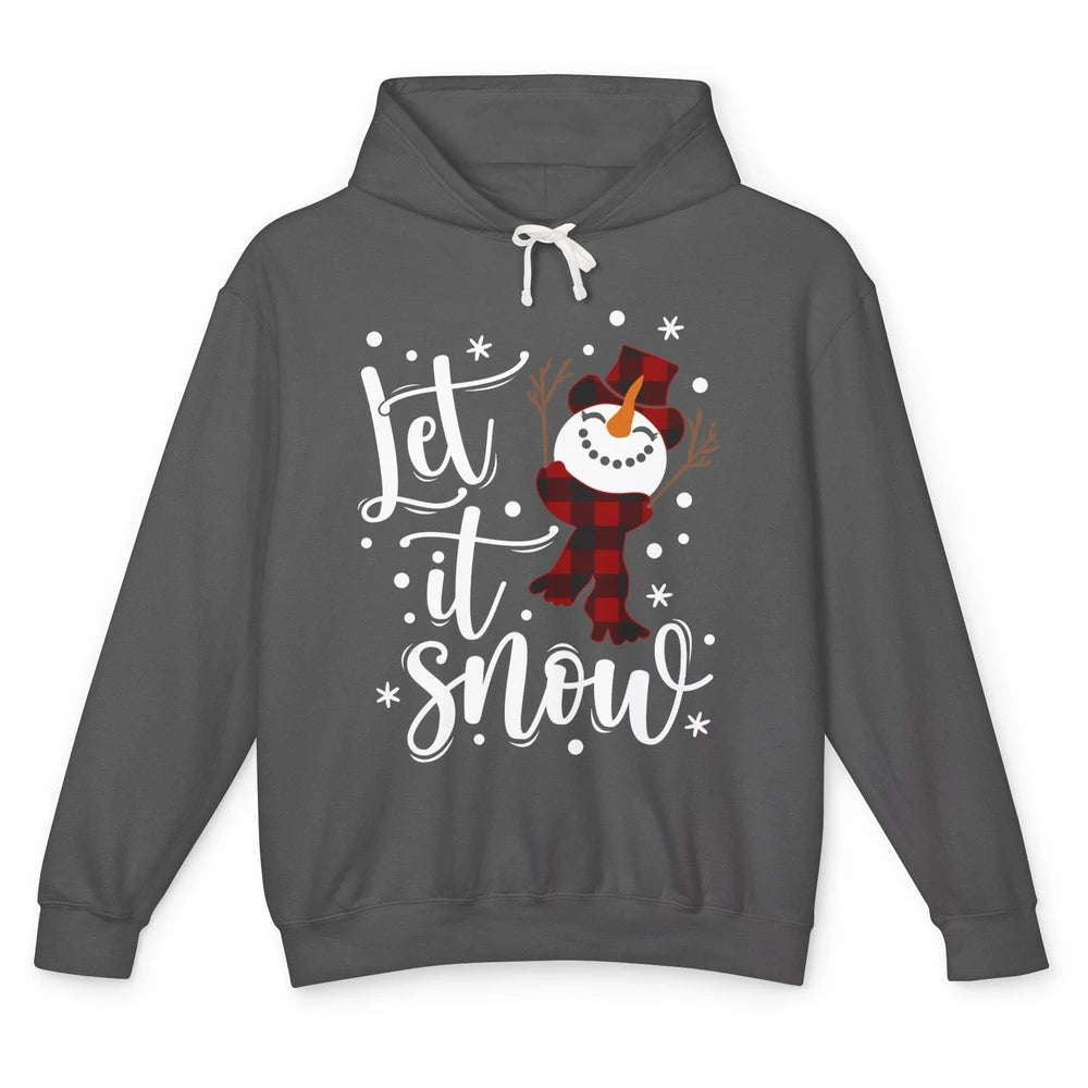 Funny Snowman Let It Snow Snowflakes Merry Christmas Unisex Lightweight Hoodie