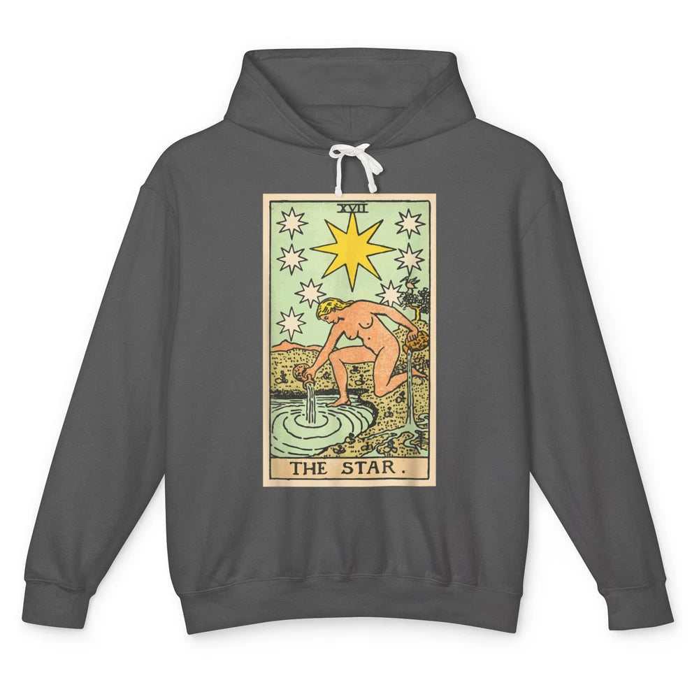 The Star Tarot Card Lady Crescent Vintage Moon Halloween Unisex Lightweight Hoodie