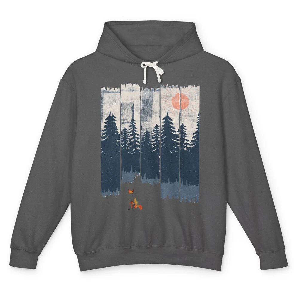 A Fox In The Wild Nature Sunset Wildlife In The Wilderness Unisex Lightweight Hoodie