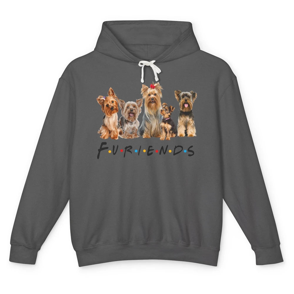 Funny Yorkie Furiends Merry Christmas Hat Yorkshire Terrier Unisex Lightweight Hoodie