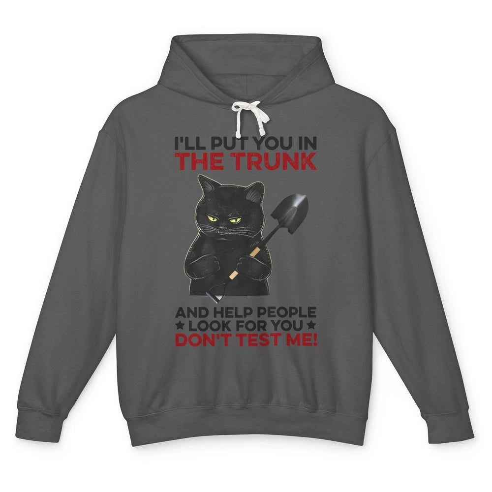 Funny Halloween Cat I'll Put You In The Trunk & Help People Unisex Lightweight Hoodie