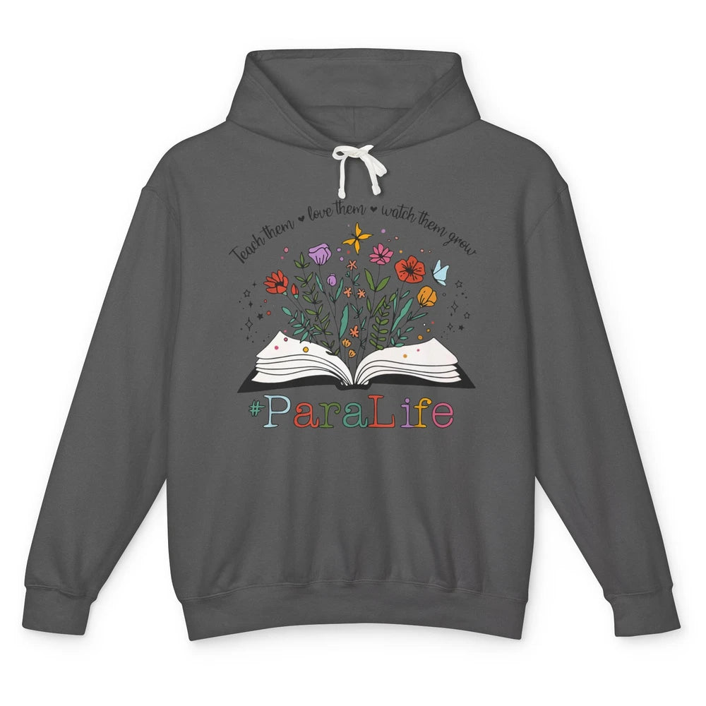 Para Life Paraprofessional Flower Teacher Back To School Unisex Lightweight Hoodie