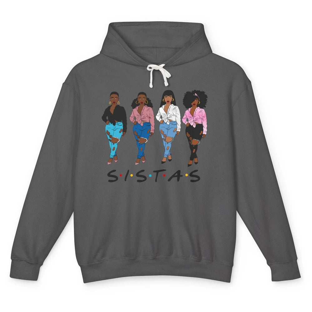 Sistas Awesome Afro African Black Women Melanin Sisters Gift Unisex Lightweight Hoodie