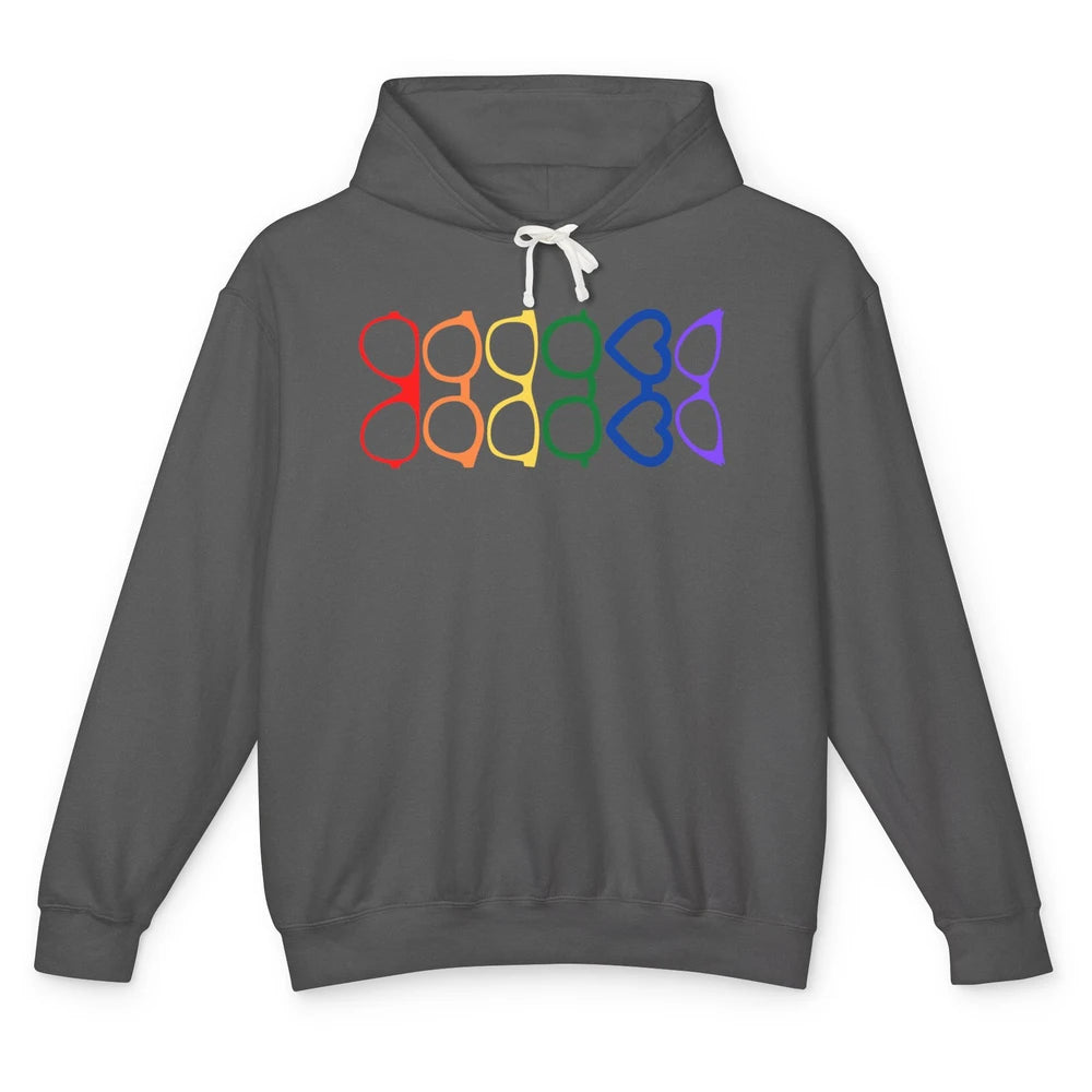 Rainbow Eyeglasses Pride Optometrist Optician Glasses Gift Unisex Lightweight Hoodie