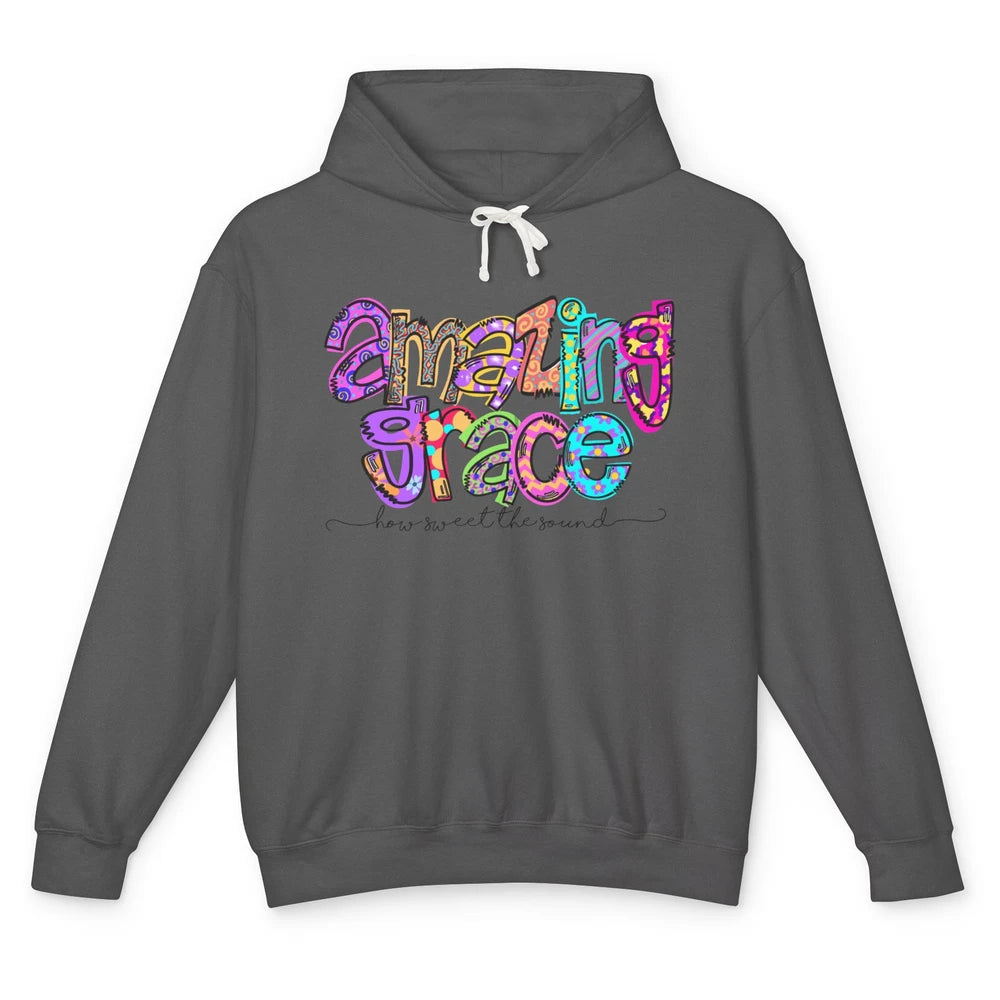 Leopard Amazing Grace How Sweet The Sound Christian Western Unisex Lightweight Hoodie