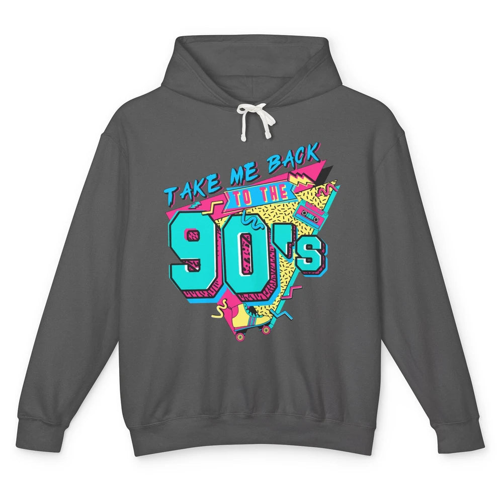 Vintage Take Me Back To The 90s Cassette Retro Rainbow Child Unisex Lightweight Hoodie