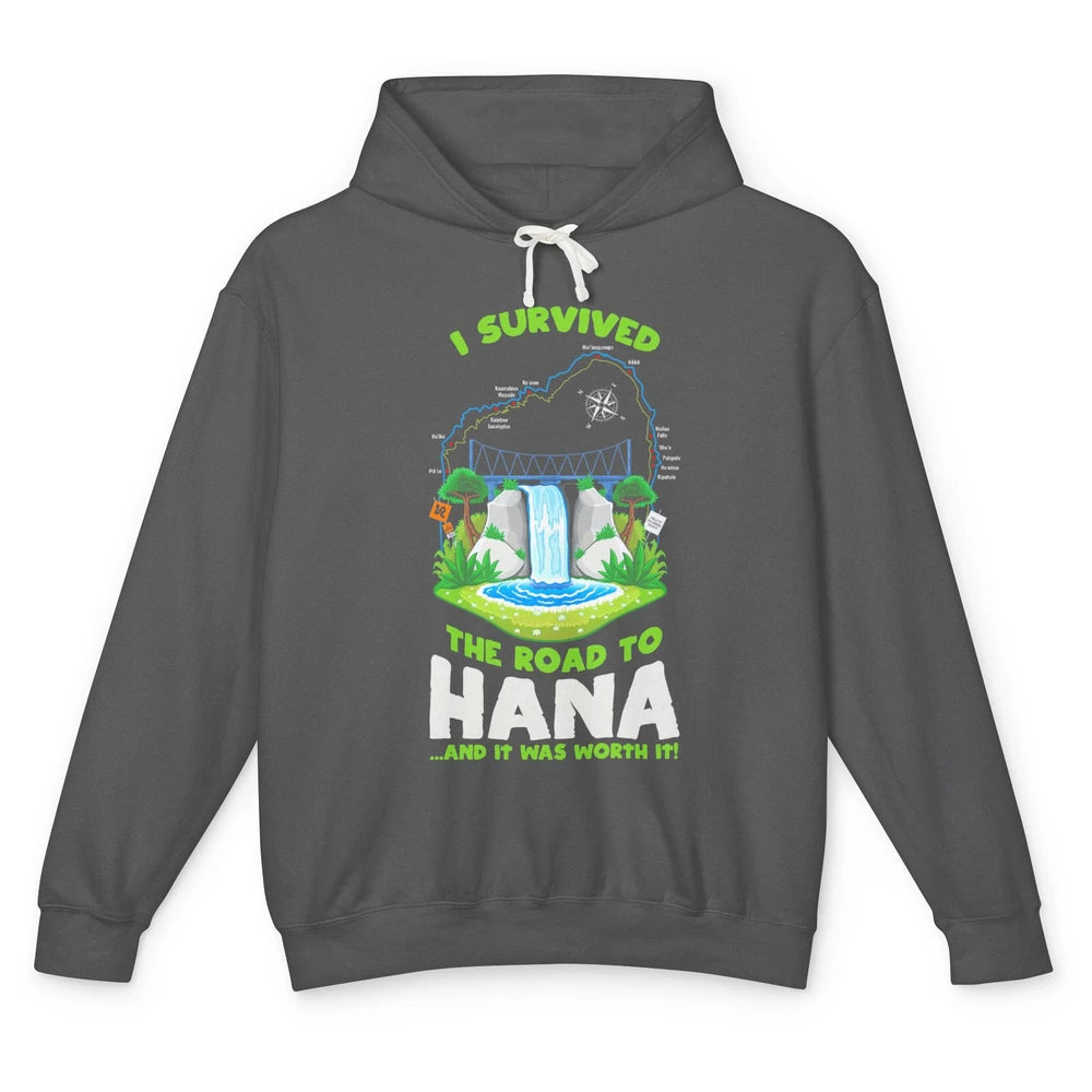 I Survived Road To Hana Maui Island Hawaiian Beach Summer Unisex Lightweight Hoodie