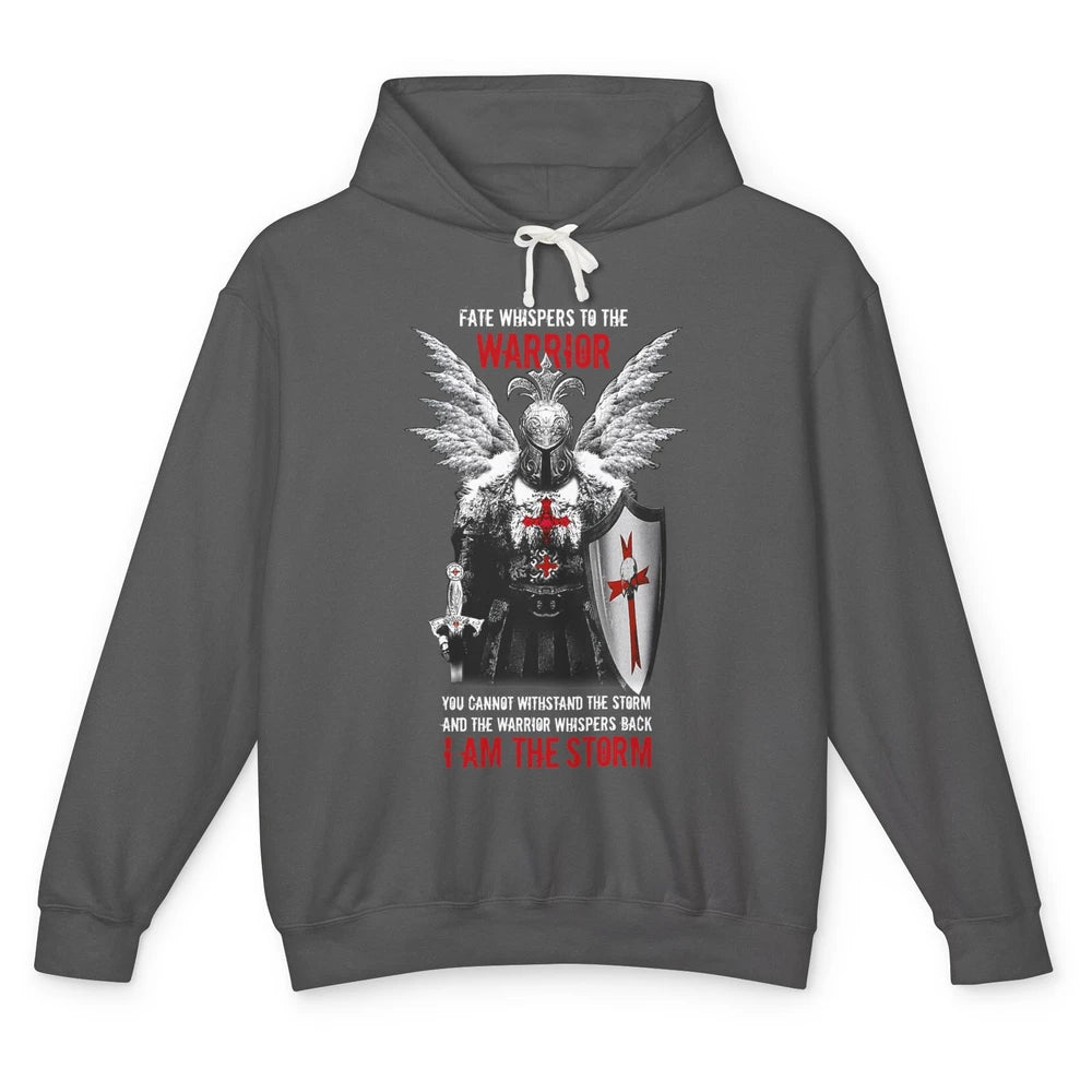 Knight Templar Fate Whispers To The Warrior Christian Belief Unisex Lightweight Hoodie