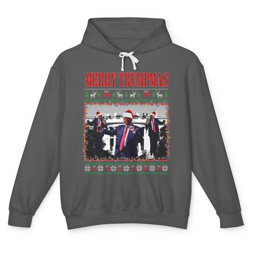 Funny Merry Trumpmas Christmas Donald Trump Santa Family Xmas President Republican Political Ugly Unisex Lightweight Hoodie