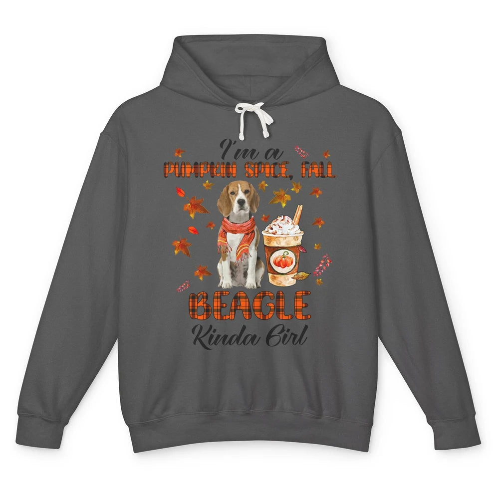 I'm A Pumpkin Spice Fall And Beagle Kinda Girl Fall Leaves Unisex Lightweight Hoodie