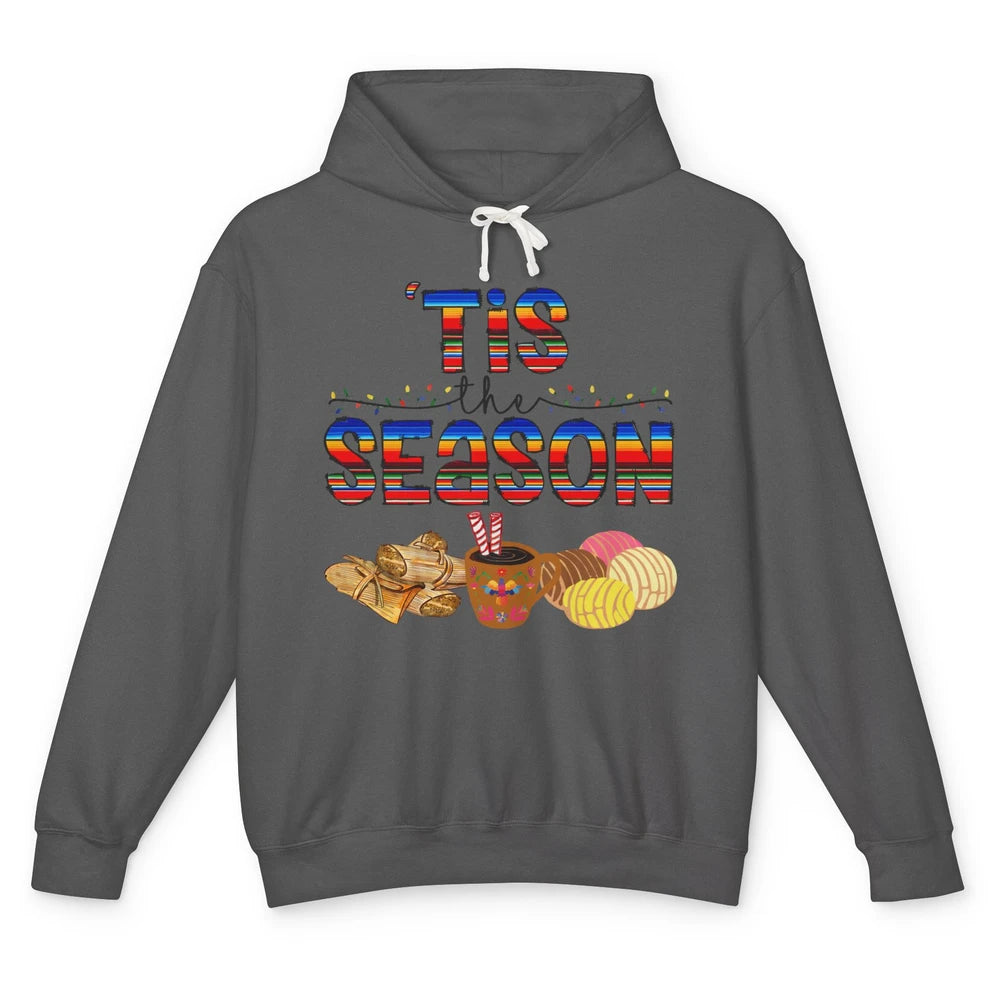 Tis The Season Mexican Christmas Concha Tamale Sweet Bread Unisex Lightweight Hoodie