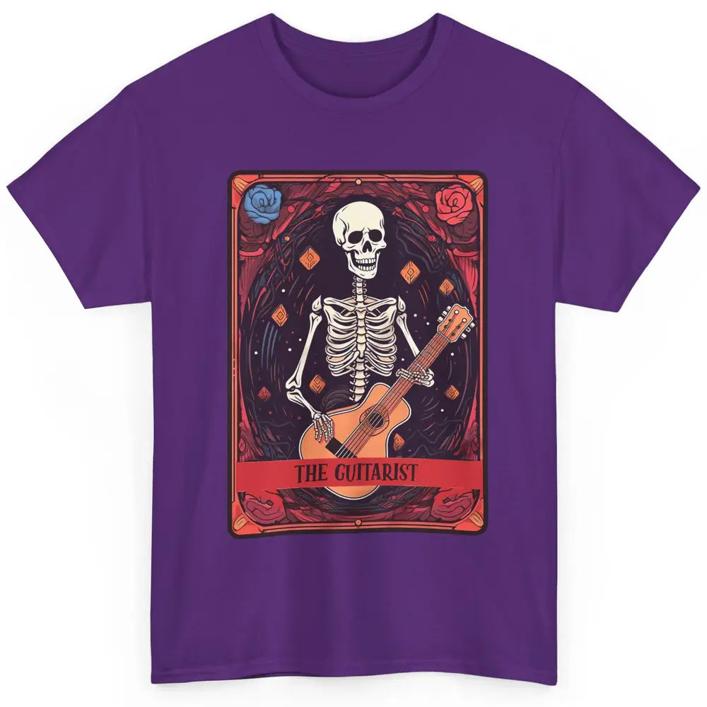 Retro Skeleton Musician The Guitarist Tarot Card Halloween Classic Unisex T-Shirt