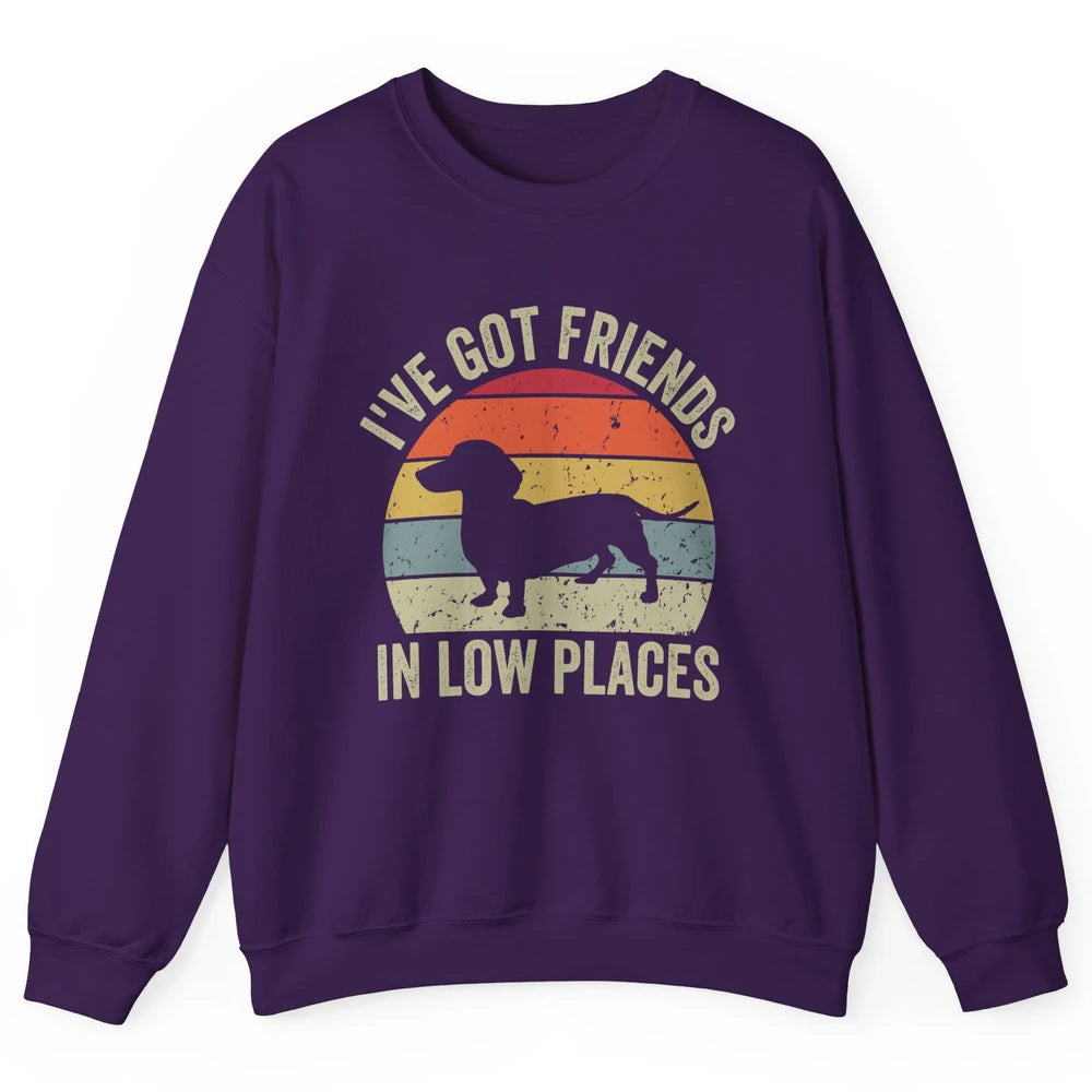 Vintage Dachshund I've Got Friends In Low Places Wiener Mom Unisex Crewneck Sweatshirt