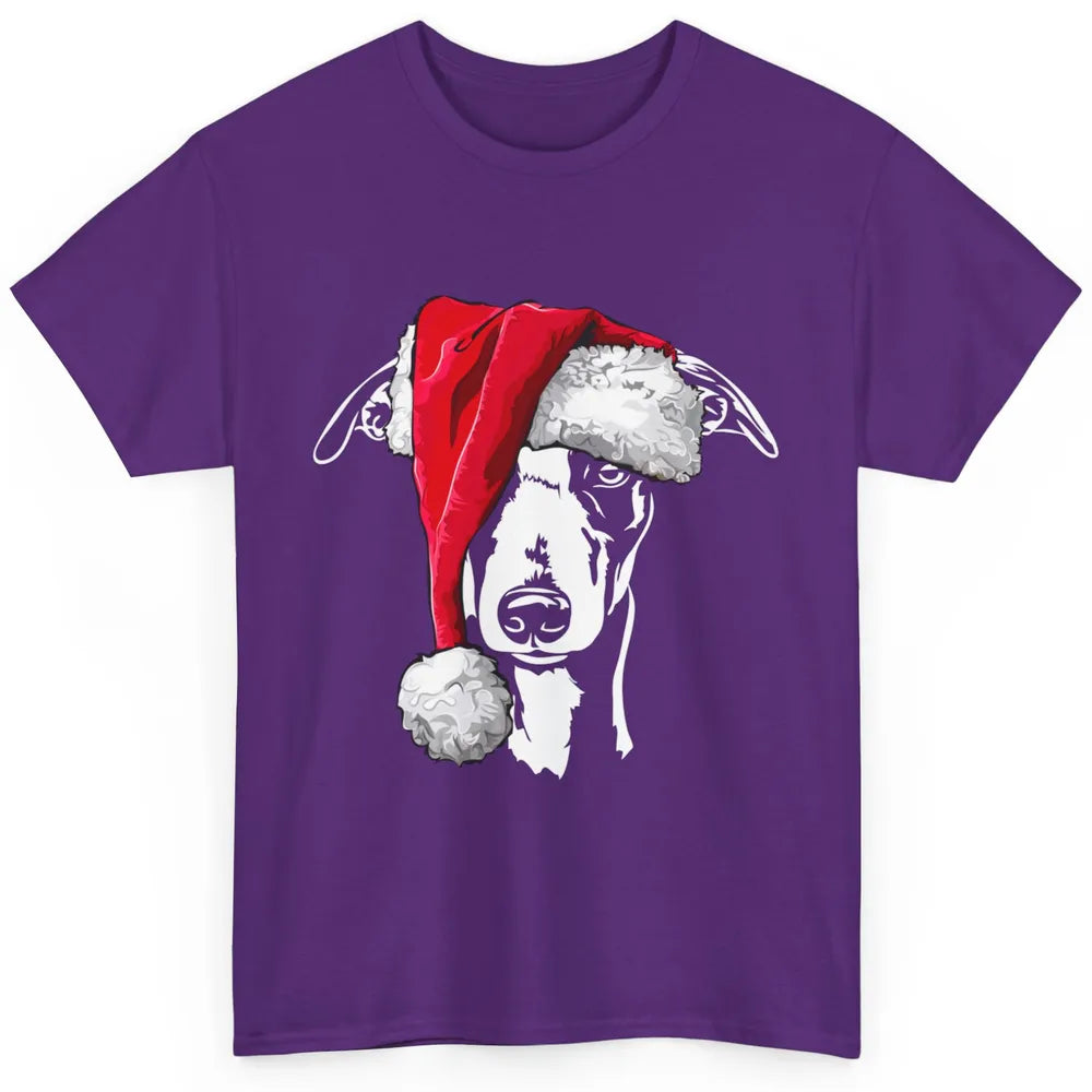 Merry Christmas Funny Whippet Santa Claus Hat Xmas Dog Retro Classic Unisex T-Shirt