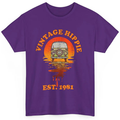 Vintage Hippie 1981 40th Birthday Hippie Van Peace Lovers Classic Unisex T-Shirt