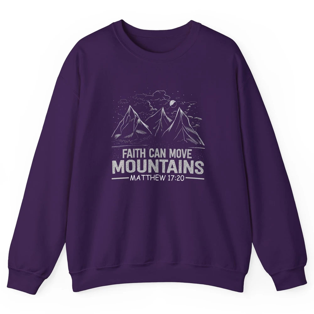 Vintage Faith Move Mountains Bible Verse Jesus Christian God Unisex Crewneck Sweatshirt