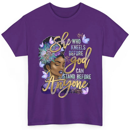 Black Girl She Who Kneels Before God Christian Afro Women Classic Unisex T-Shirt