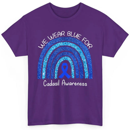 We Wear Blue Rainbow For Cadasil Awareness Month Blue Ribbon Classic Unisex T-Shirt