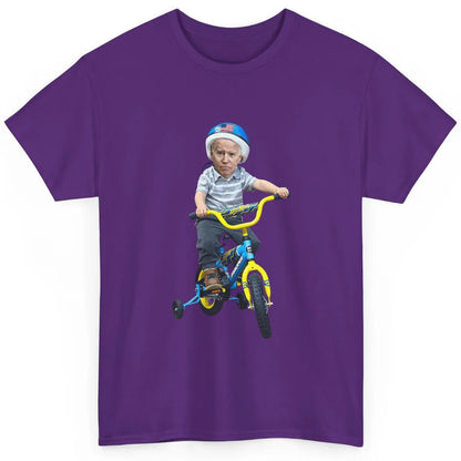 Baby Joe Biden Riding Tricycle Funny Bike Fall Meme Pun Vote Classic Unisex T-Shirt