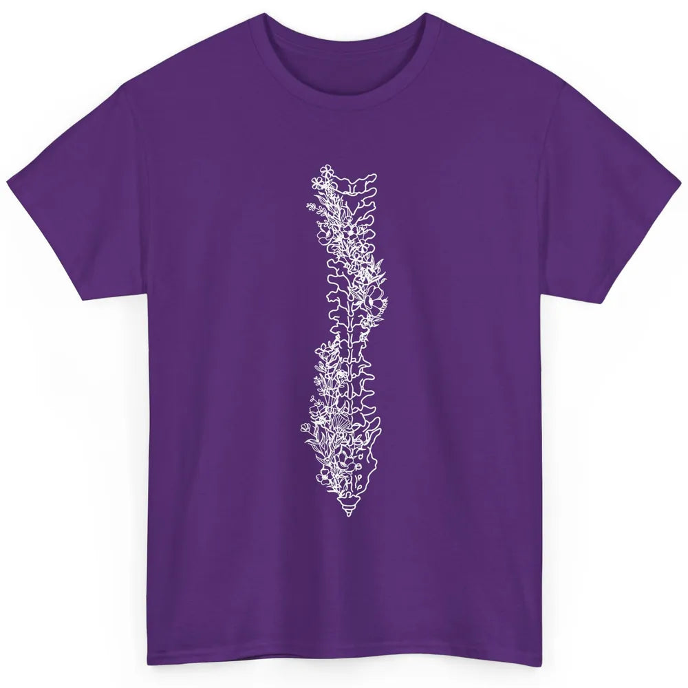 Floral Spine Anatomy Botanical Spine Ankylosing Spondylitis Classic Unisex T-Shirt