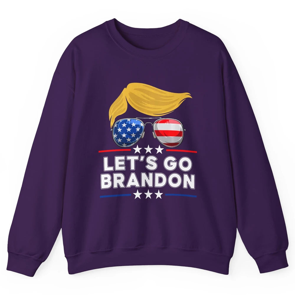 US Flag Glasses Trump Let's Go Brandon Conservative Liberal Unisex Crewneck Sweatshirt