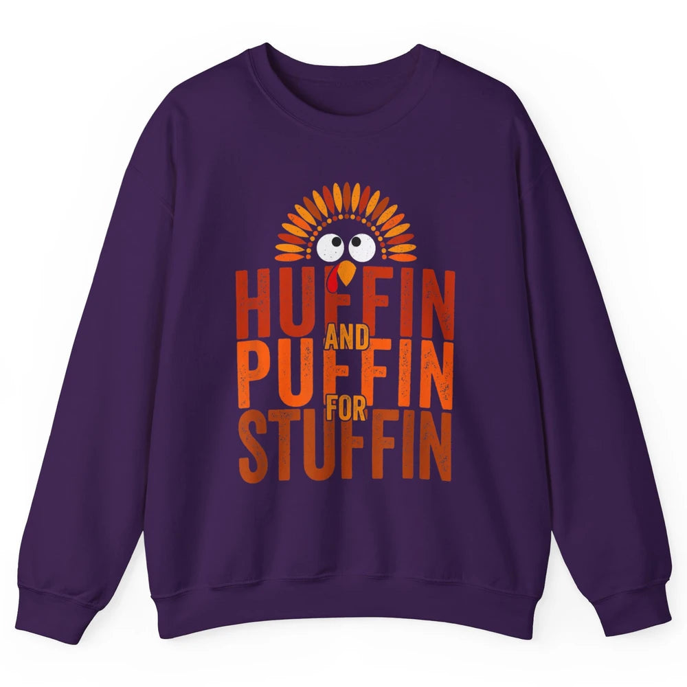 Thanksgiving Run Turkey Trot Huffin And Puffin Chicken Fall Unisex Crewneck Sweatshirt