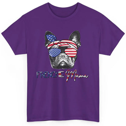 French Bulldog US Flag Glasses July 4th Patriot Frenchie Mom Classic Unisex T-Shirt