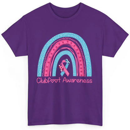 Clubfoot Awareness Support Pink Blue Ribbon Rainbow Clubfoot Classic Unisex T-Shirt