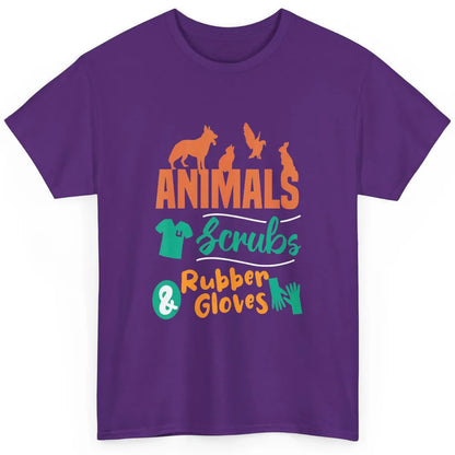 Animal Scrubs Rubber Gloves Veterinarian Vet Tech Pet Doctor Classic Unisex T-Shirt