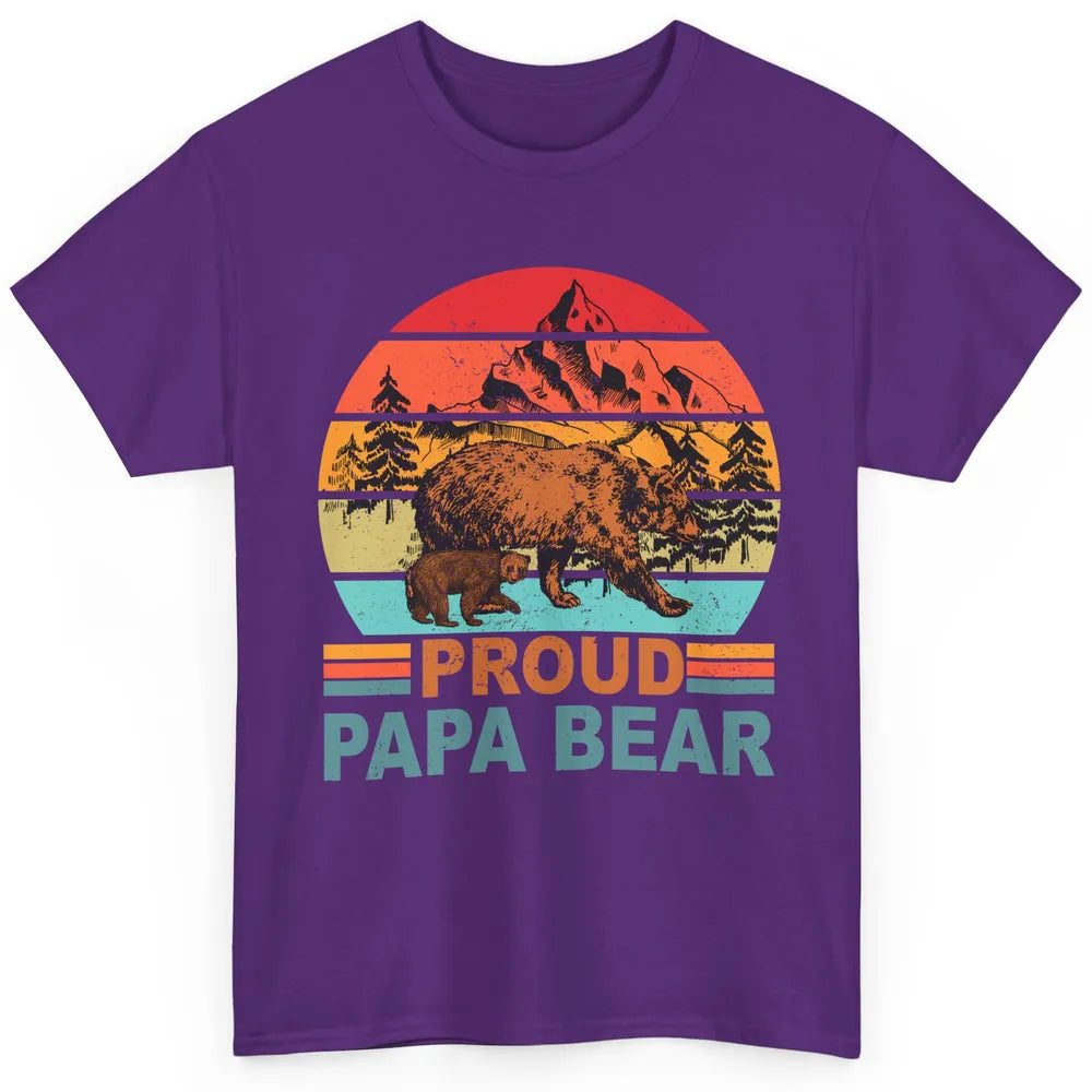 Vintage Mountain Proud Papa Bear Baby Bear Fathers Day Classic Unisex T-Shirt