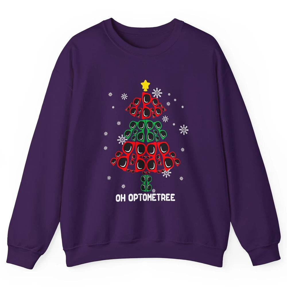 Glasses Christmas Tree Oh Optometree Optometry Optician Gift Unisex Crewneck Sweatshirt