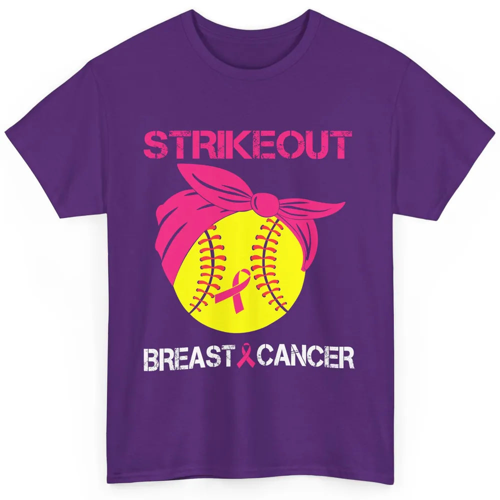 Softball Breast Cancer Awareness Strike Out Pink Ribbon Gift Classic Unisex T-Shirt