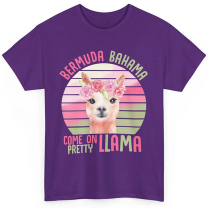 Vintage Cute Llama Bermuda Bahama Come On Pretty Llama Lover Classic Unisex T-Shirt