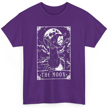 Tarot Card Moon Black Cat Witch Crescent Halloween Spooky Classic Unisex T-Shirt