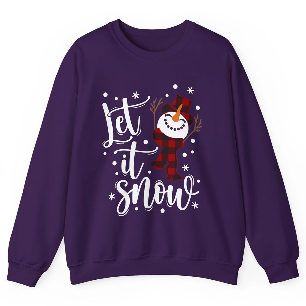 Funny Snowman Let It Snow Snowflakes Merry Christmas Unisex Crewneck Sweatshirt