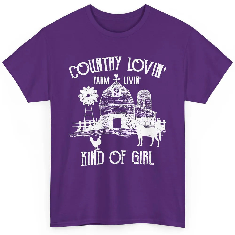 Country Lovin' Farm Livin' Farming Barn Farm Life Farmer Classic Unisex T-Shirt