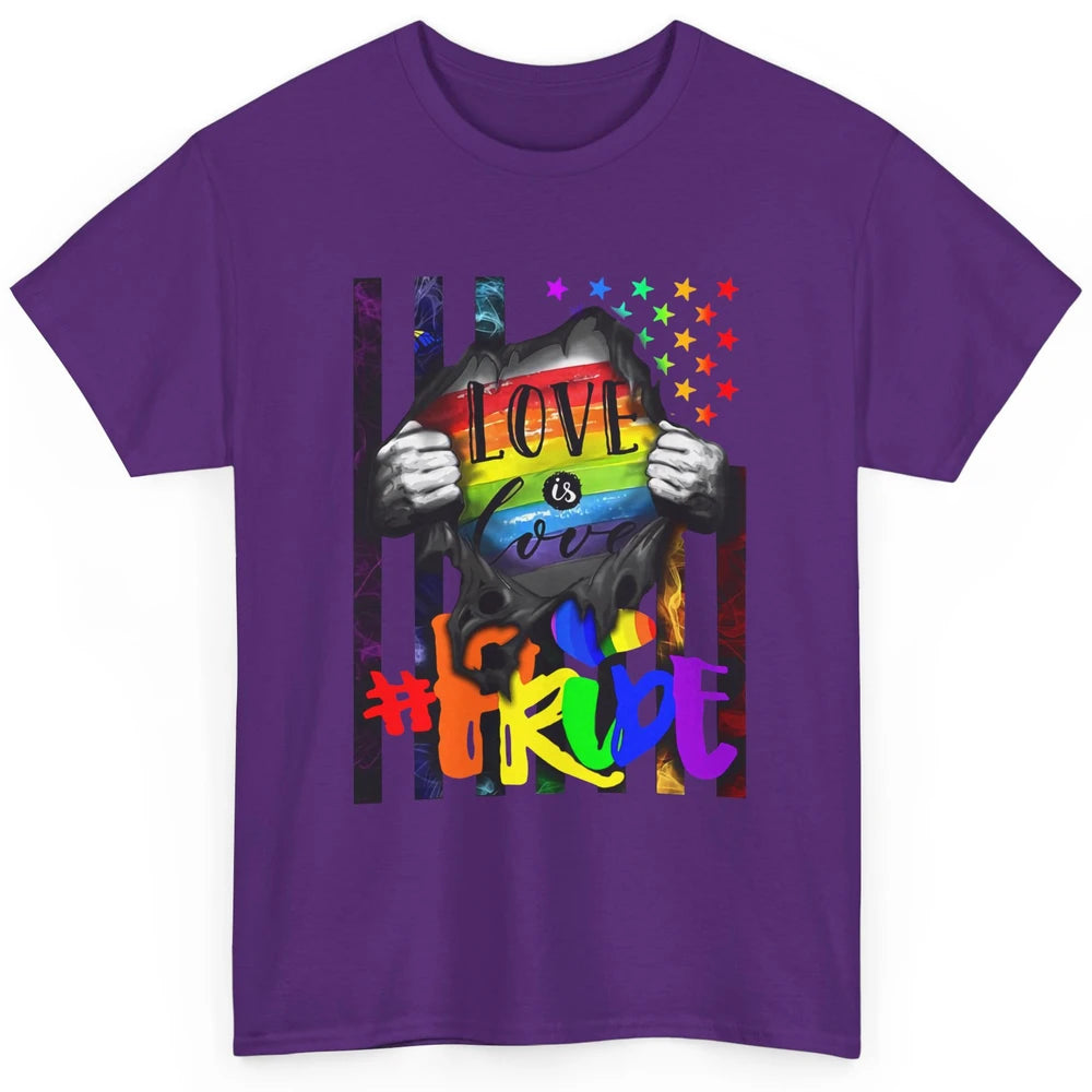 American Flag Love Is Love LGBT Gay Pride Month Equality Classic Unisex T-Shirt