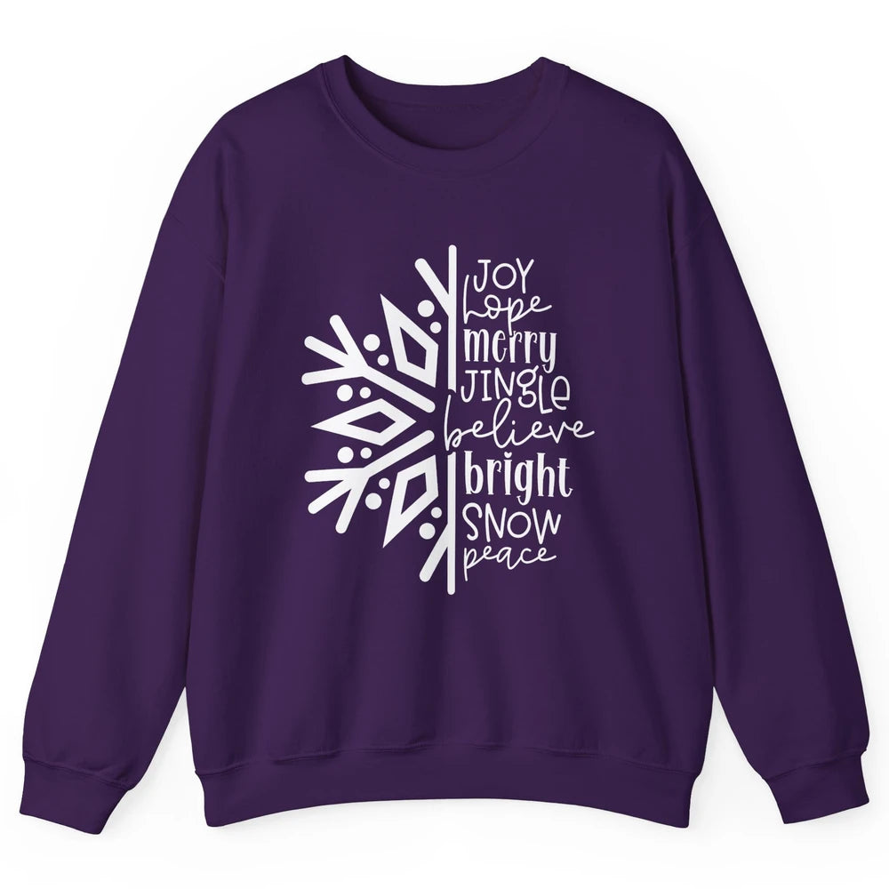 Snowflakes Christmas Joy Hope Merry Jungle Christmas Lovers Unisex Crewneck Sweatshirt