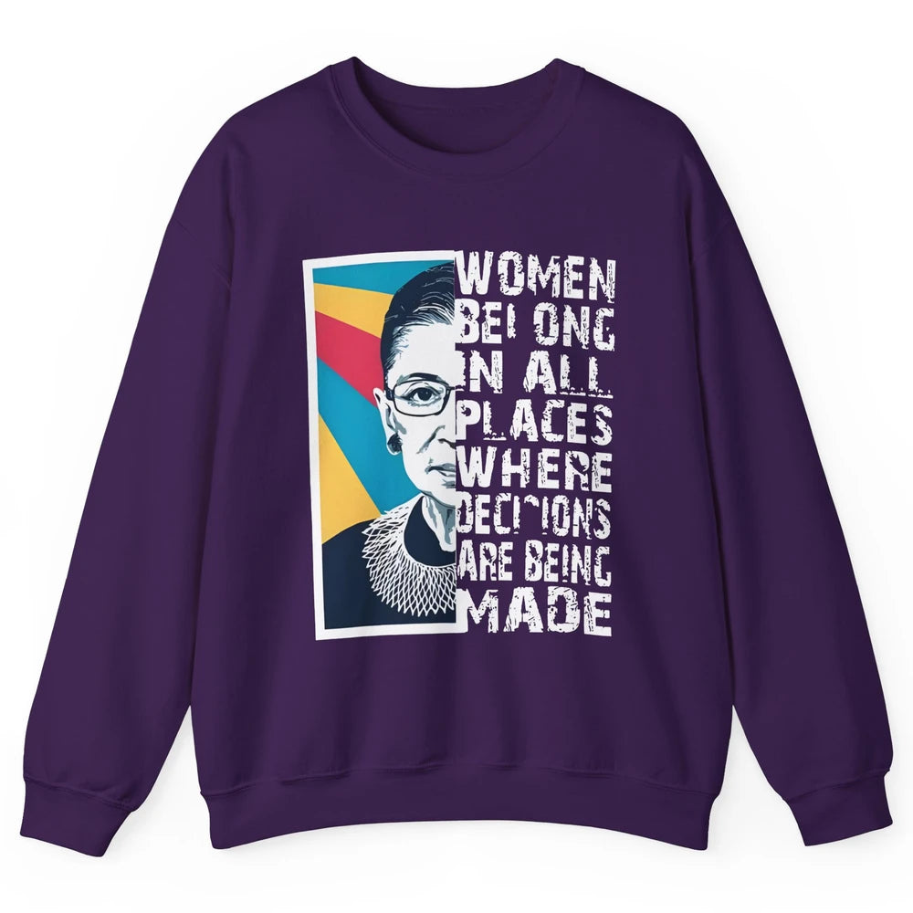 Women Rights Ruth Bader Ginsburg Feminism Support Girl Power Unisex Crewneck Sweatshirt