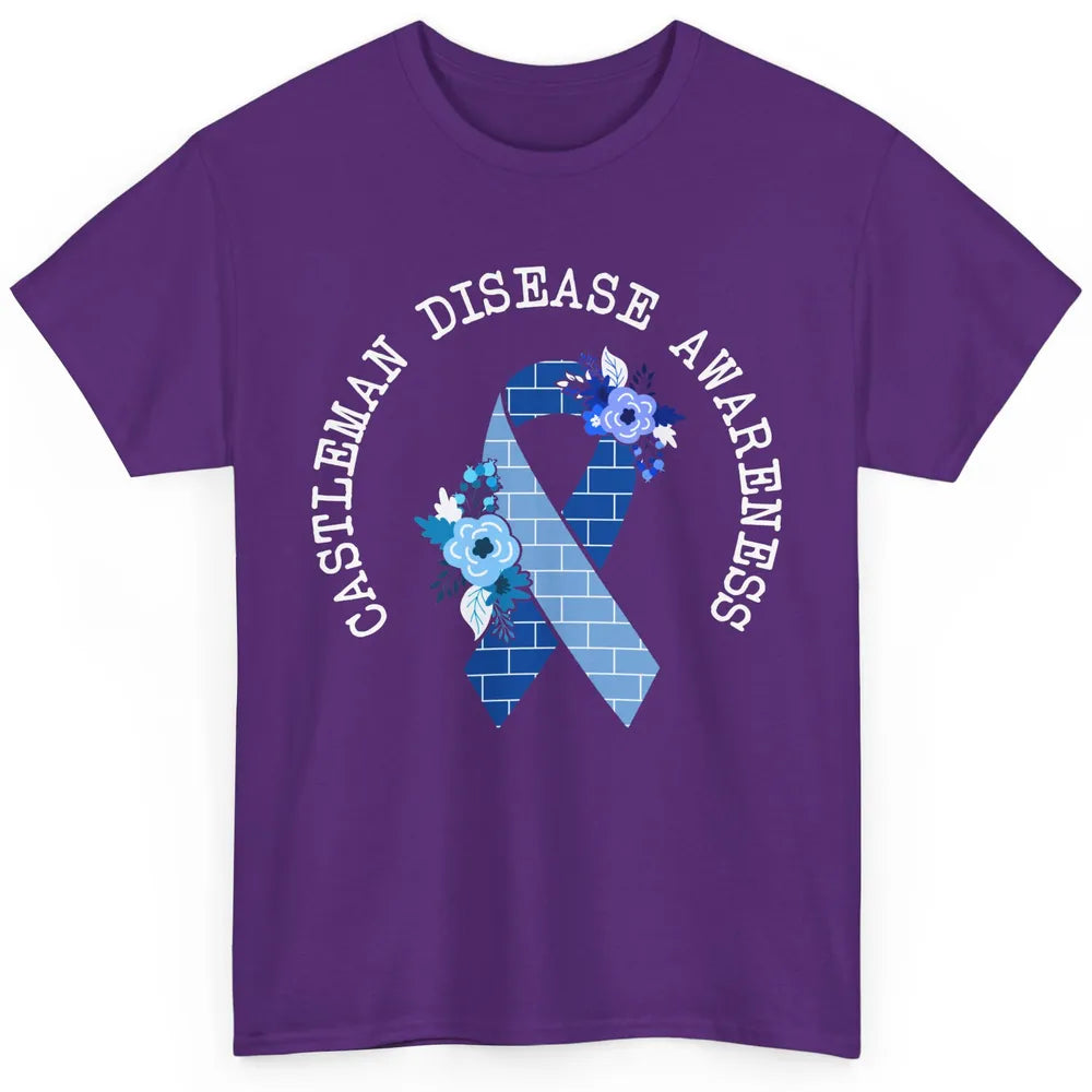 Castleman Disease Awareness Floral Blue Ribbon Rare Disease Classic Unisex T-Shirt