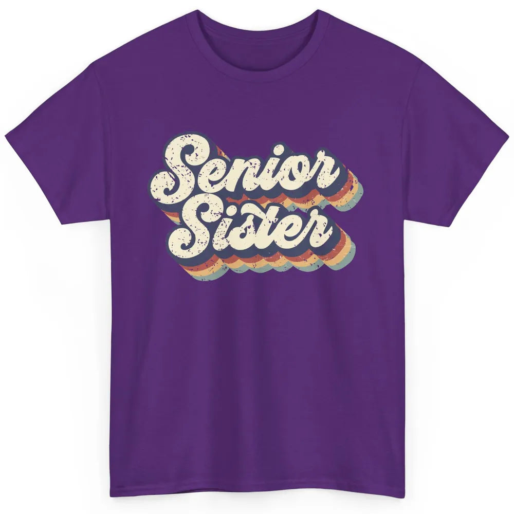 Retro Senior Sister Class Of 2022 Graduate Sister Gift Classic Unisex T-Shirt