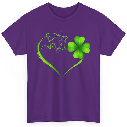 St Patricks Day Cat Shamrock Heart Go Lucky St Paddy Day Classic Unisex T-Shirt