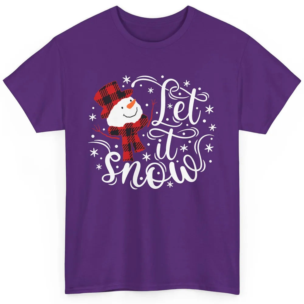 Funny Snowman Let It Snow Snowflakes Holiday Merry Christmas Classic Unisex T-Shirt