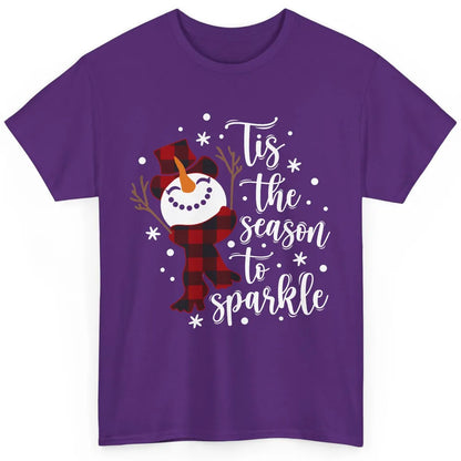 Funny Snowman Tis The Season To Sparkle Merry Christmas Classic Unisex T-Shirt