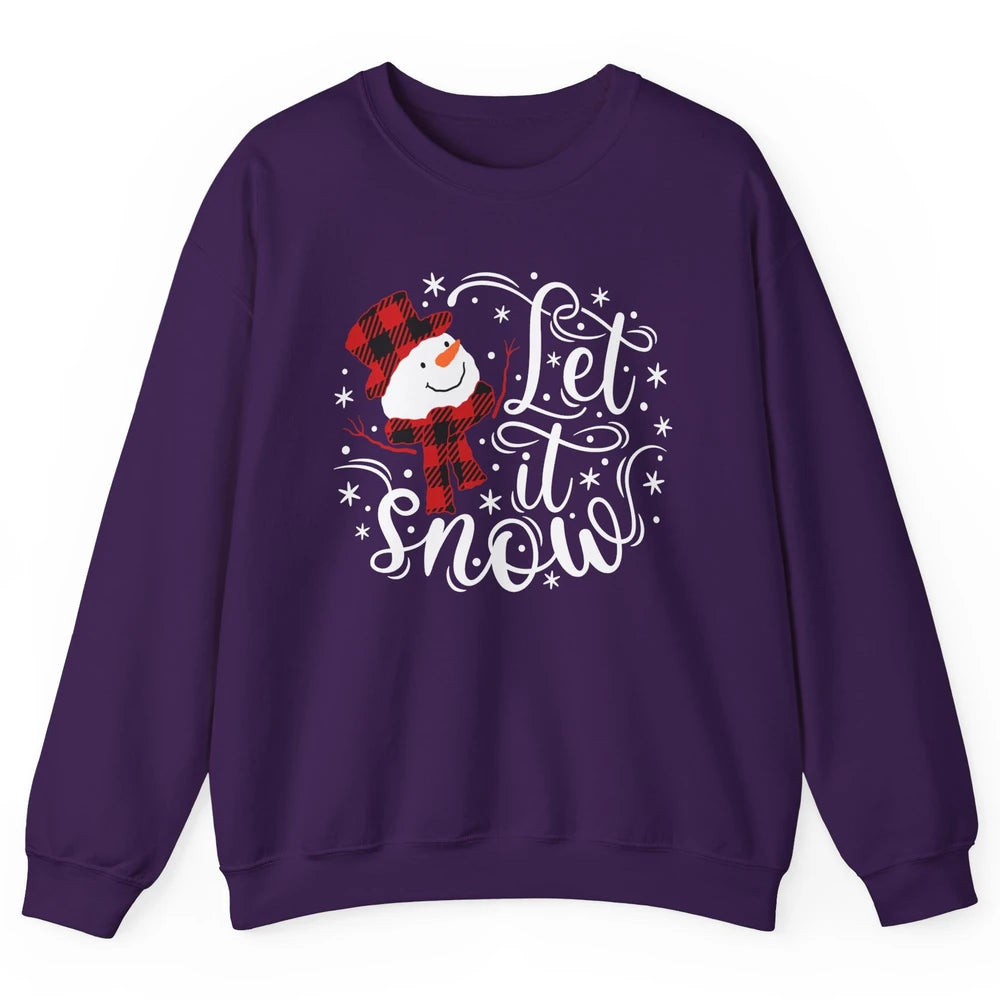 Funny Snowman Let It Snow Snowflakes Holiday Merry Christmas Unisex Crewneck Sweatshirt