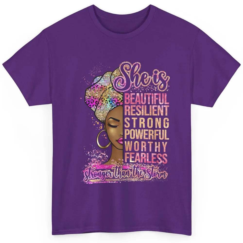 Afro Woman Strong Than Storm Melanin African American Woman Classic Unisex T-Shirt