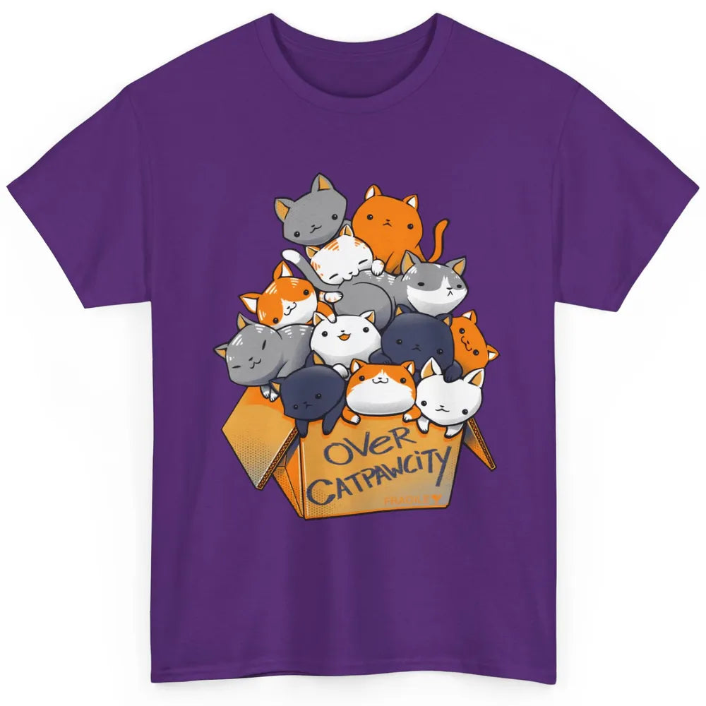 Funny Cat In Box Over Cat Paw City Abandoned Cats Adopt Cat Classic Unisex T-Shirt