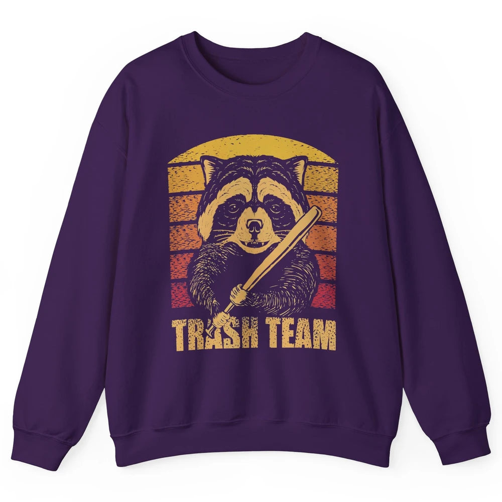 Vintage Raccoon Trash Team Trashed Panda Lovers Gift Unisex Crewneck Sweatshirt